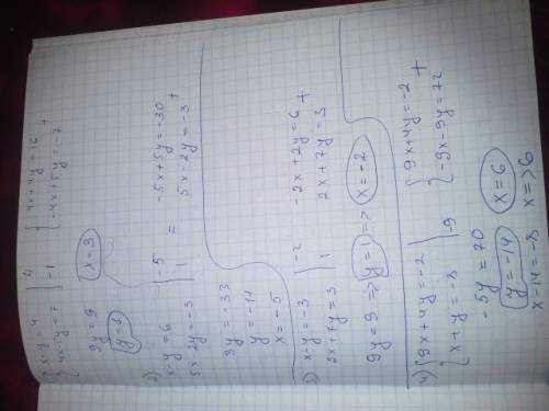 Решить сложением: x+y=4 4x-5y=7 решить сложением: x-y=6 5x-2y=-3 решить сложением: x-y=-3 2x+7y=3 ре