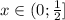 x\in (0;\frac{1}{2}]