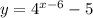 y = 4^{x-6} - 5