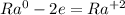 Ra^{0}-2e=Ra^{+2}