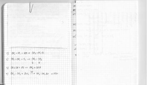 1. ch2=ch2+hce-> 2. ch2=ch2+i2-> 3. ch=_ ch+hi-> 4. ch3-ch+br2->