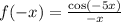 f(-x)=\frac{\cos(-5x)}{-x}