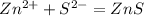 Zn^{2+}+S^{2-}=ZnS