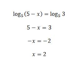 Log(5) (5-x)=log(5)3 логорифм 5 3- основа