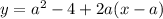 y= a^{2} -4+2a(x-a)