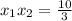 x_{1} x_{2} = \frac{10}{3}