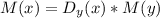 M(x) = D_y(x) * M (y)