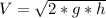 V = \sqrt{2*g*h}