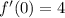 f'(0)=4