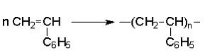 Напишите реакцию образования полиэтилена,полистирола.