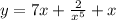 y=7x+ \frac{2}{x^{5}} +x