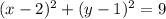 (x-2)^2+(y-1)^2=9