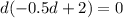 d(-0.5d+2)=0