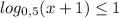 log_{0,5} (x+1) \leq 1