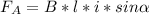 F_{A} =B*l*i*sin \alpha