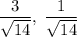 \dfrac3{\sqrt{14}},\;\dfrac1{\sqrt{14}}