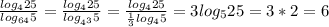 \frac{log_{4}25}{log_{64}5}= \frac{log_{4}25}{log_{4^{3}}5}= \frac{log_{4}25}{ \frac{1}{3}log_{4}5 } =3log_{5}25=3*2=6