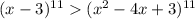 (x-3)^{11}(x^2-4x+3)^{11}