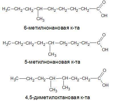 C10h20o2 составите изомеры 10 шт и название ихние