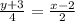 \frac{y+3}{4}= \frac{x-2}{2}