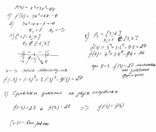 F(x)=x^3+3x^2-9x: p1=(-4: 0),p2=(3: 4)