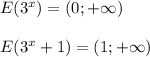 E(3^x)=(0;+\infty)\\\\E(3^x+1)=(1;+\infty)