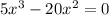 5x^3-20x^2=0