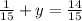 \frac{1}{15} + y = \frac{14}{15}