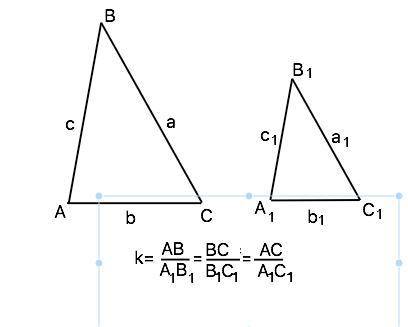 Как найти коэффициент подобия треугольников?