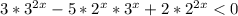 3* 3^{2x}-5*2^x*3^x+2* 2^{2x}<0