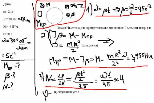 Диск массой 2 ! диск массой 2 кг ! диск массой 2 кг и радиусом 30 см закреплён на оси, проходящей че