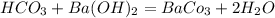 H_{} CO_{3} + Ba(OH)_ {2} = BaCo_{3} + 2 H_{2}O