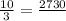 \frac{10}{3} = \frac{2730}{Х}