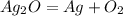 Ag_{2}O = Ag + O_{2}