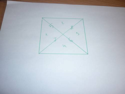 Как в четырехугольнике провести 2 отрезка , чтобы получилось 8 треугольников