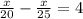 \frac{x}{20} - \frac{x}{25} =4