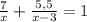 \frac{7}{x}+\frac{5,5}{x-3}=1