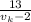 \frac{13}{ v_{k} -2}