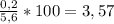 \frac{0,2}{5,6}*100=3,57