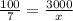 \frac{100}{7} = \frac{3000}{x}