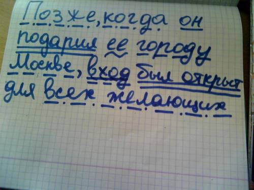 Позже, когда он подарил ее городу москве, вход был открыт для всех желающих. разбор