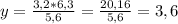 y=\frac{3,2*6,3}{5,6}=\frac{20,16}{5,6}=3,6