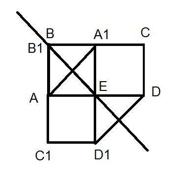 Прямоугольник abcd (ab=3, bc=6) при осевой симметрии относительно прямой be (e- средняя точка сторон