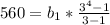 560=b_1*\frac{3^4-1}{3-1}