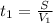 t_1= \frac{S}{V_1}