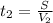 t_2= \frac{S}{V_2}