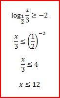 Нужно решение log 0,5 x/3 > или равно -2