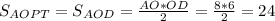 S_{AOPT}=S_{AOD}=\frac{AO*OD}{2}=\frac{8*6}{2}=24