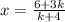 x= \frac{6+3k}{k+4}