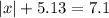 |x|+5.13=7.1